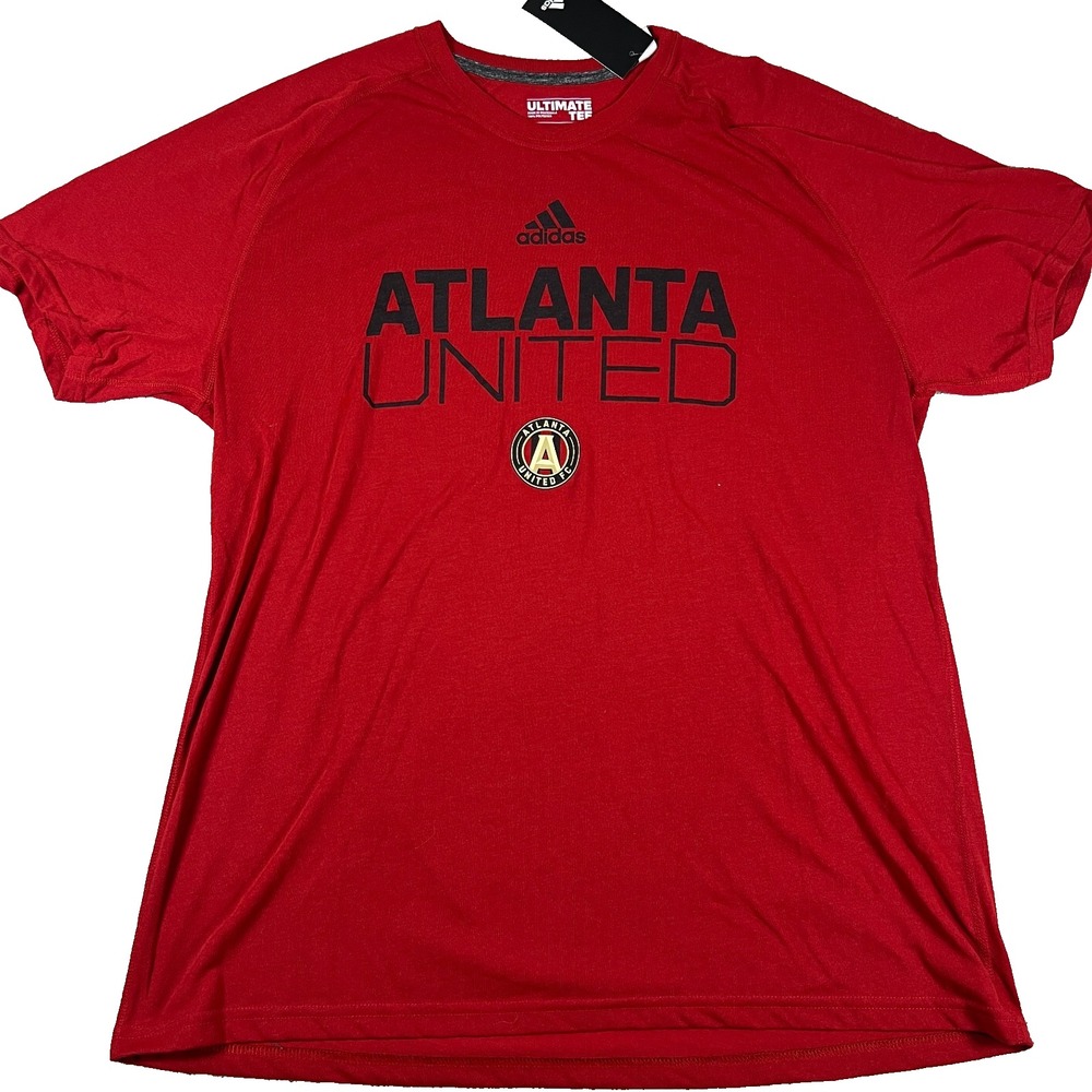 Adidas Mens X-Large Red MLS Atlanta United FC Ultimate Short‎ Sleeve T-Shirt NWT